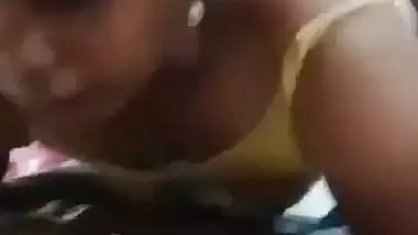 Tamil MILF licks dick with horny and boobs showing