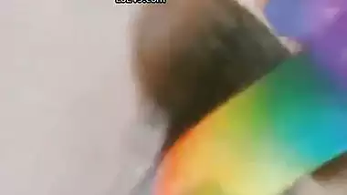 White orgasm pussy masturbation with dildo by horny girl