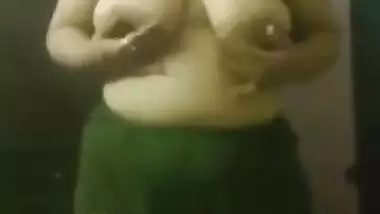 Desi beauty with hairy XXX cunt takes her sex tits to light too