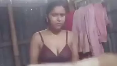 Lover watches and XXX records his village Desi GF taking a shower