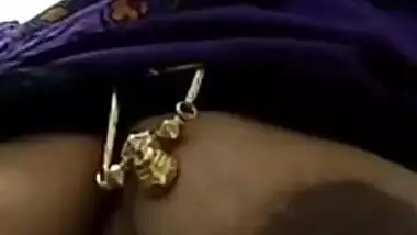 Bored Desi aunty calls the stud to surprise him with big breasts