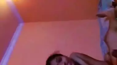 Indian chick flashes her XXX body sitting next to a naked sex stick