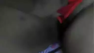 Woman in red lingerie lies on the bed and the Indian hubby is so horny