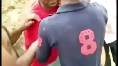 Naked village teen caught outdoor together with lover in Desi mms clip