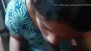 Housemaid sucking dick of her abode owner during the time that his wife away