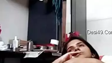 Relaxed Desi sweetheart rubs her XXX snatch waiting for sex with BF