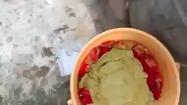 Telugu mom naked in bathroom caught by son viral MMS