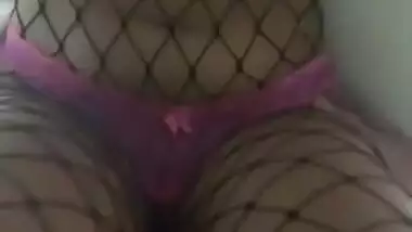 Beautiful Indian Cums Hard From Bwc. Fishnets With Panties To The Side. Full Length On Of