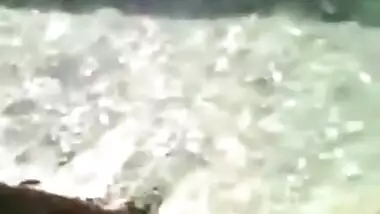 Village girl nude bathing and self recording at open area