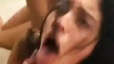 Crazy babe enjoys two big American dicks in NRI porn