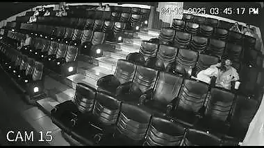 Blowjob in cinema theatre by horny girlfriend