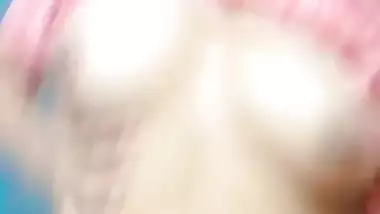 Sharp nose girl showing her untouched big boobs