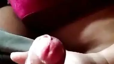 Desi girl Kajal playing with cock and cum shot in her hand 2