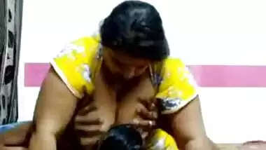 Guy lies on the bed and worships Desi wife's sexy huge XXX hooters