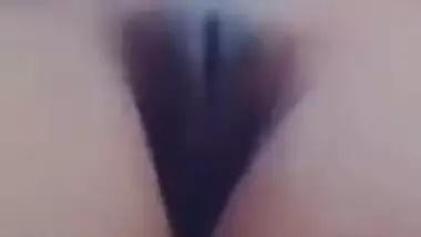 Desi girl entertains herself behind close door and online fans as well