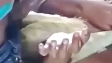 Chesty Desi hottie pleases her horny lover with outdoor XXX blowjob