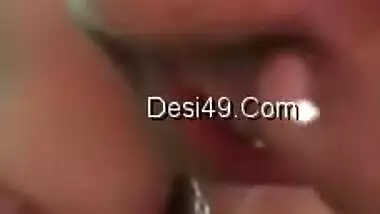 Desi female takes bra off discovering her XXX round jugs for online fan