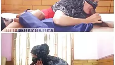 Hot Muslim sex with hijabi girl from two points of view - split screen