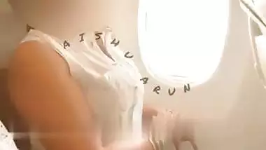 Daring Indian wife shows her boobs on a public flight