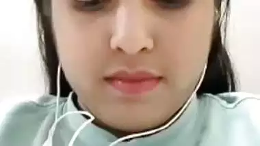 Cute girlfriend video call to lover shows big boobs