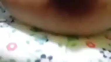 Cute girl opens bra to show sexy boobs to lover