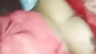 Desi wife lies in bed with XXX legs spread widely and sex boob naked