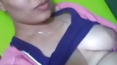 Comely Indian girl shows boobs and rubs snatch like real porn star