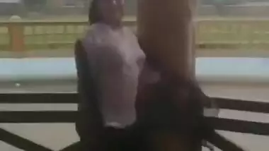 Desi Bhabhi in REsort Dancing in Rain showing her boobs