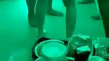 Nude dance of the crazy couples in the foursome