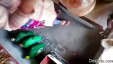 desi hot girl sucking dick inside shop