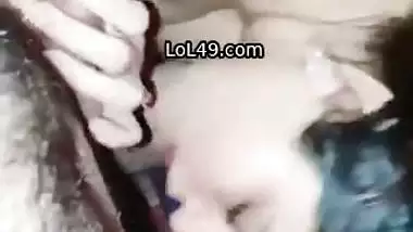 Glowing skin hot wife topless blowjob to hairy husband