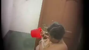 Huge boobs mom pouring water on breasts caught by son