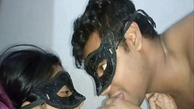 Xnxx Xvaido - Masked Desi Lovers Begin Chudai With Little Worship Of Girl's Xxx Tits  indian sex tube
